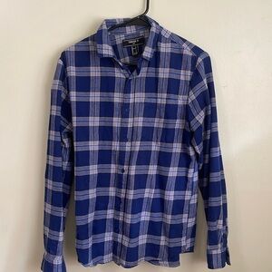 Forever 21 men’s long sleeve blue plaid button down